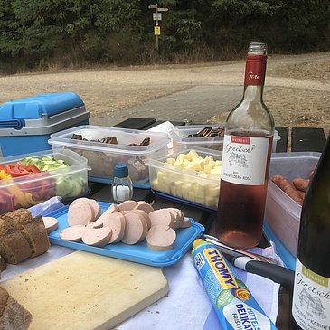 Wein und Picknick
